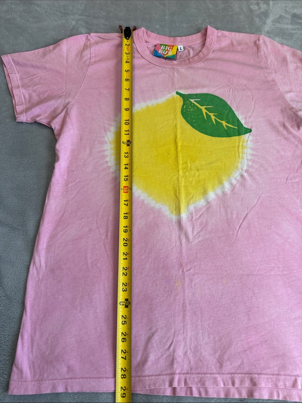 NWOT Big Bud Press Lemon Paint Stamped Tee Size Large - Picture 10 of 10